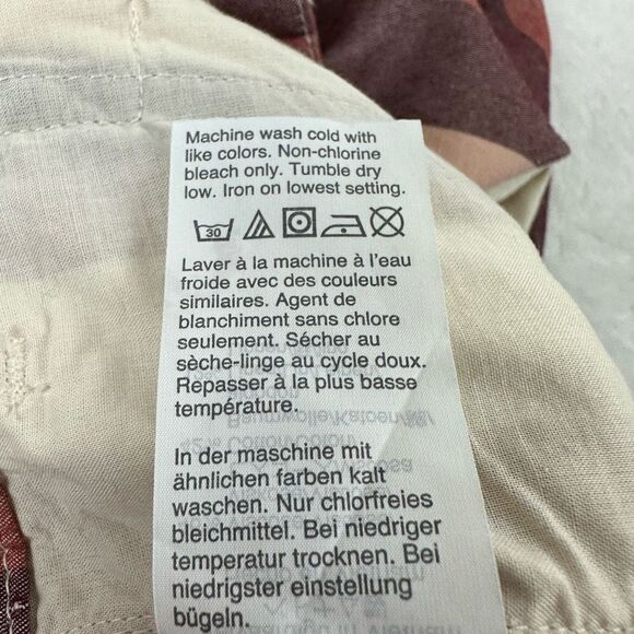 Madewell Womens 14 High Waist Paperbag Shorts Rainbow Stripe Belted Cotton Linen - Picture 8 of 11